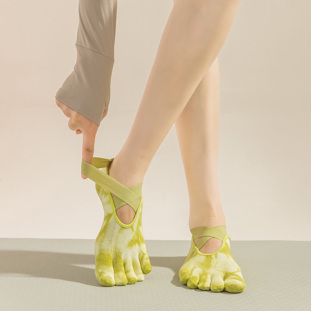 Pilates Yoga Barre - Calcetines de Cinco Dedos con Tiras