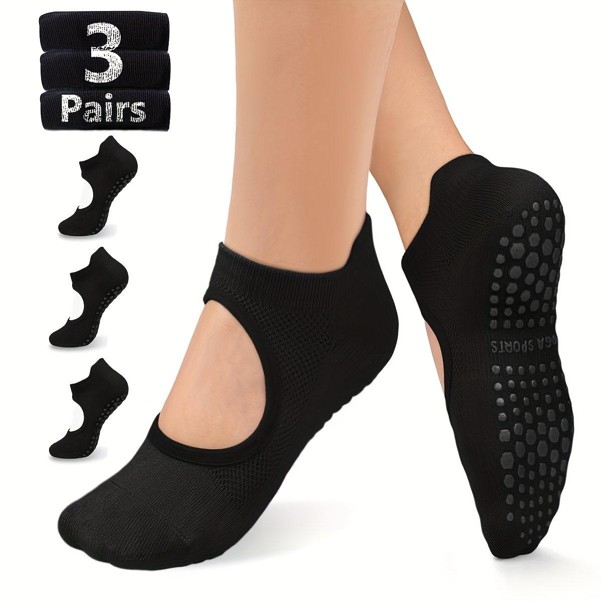 Pilates Yoga Barre - Calcetines antideslizantes para mujer, medias antideslizantes