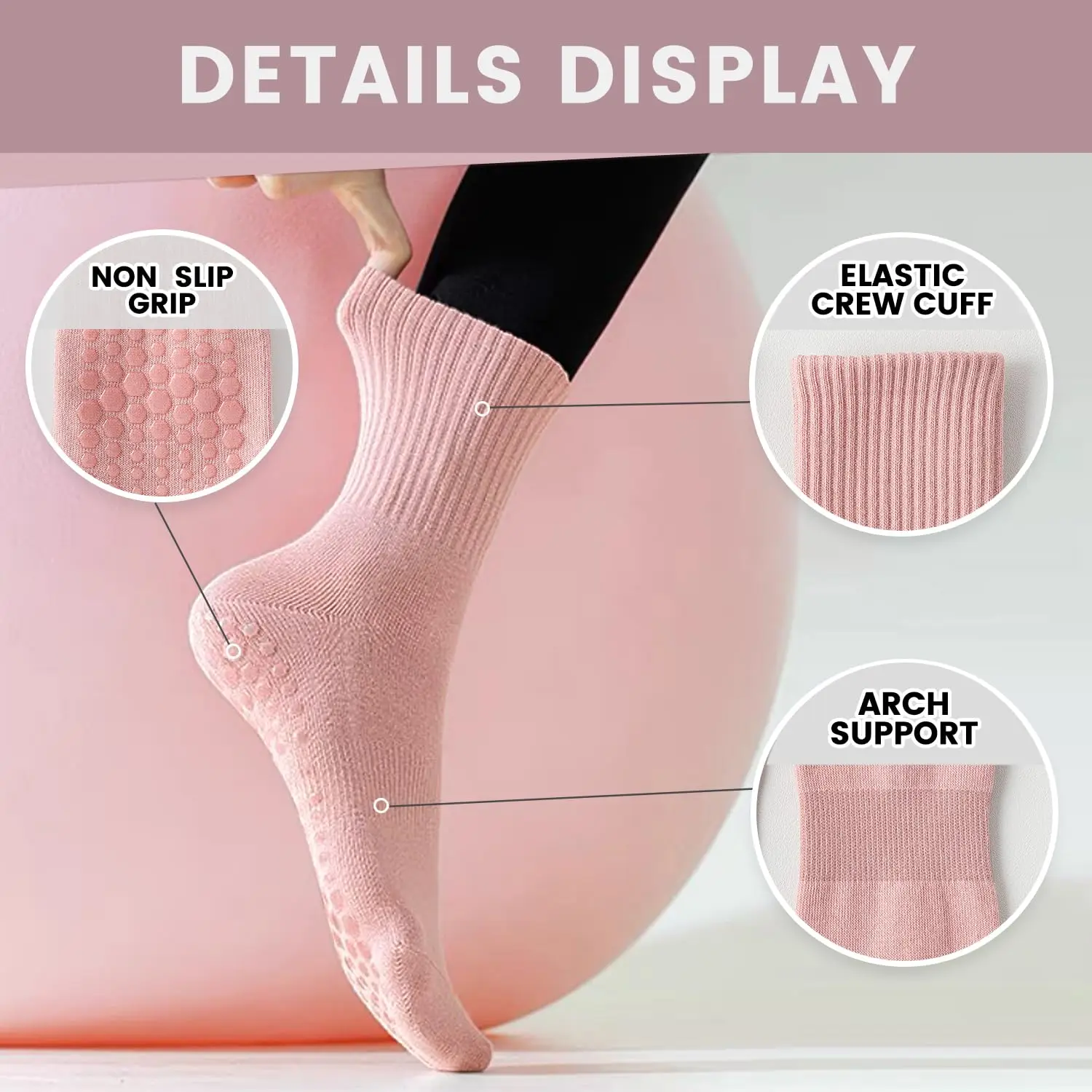 4 pares de calcetines de yoga  - Yoga Pilates Yoga reseña y precio